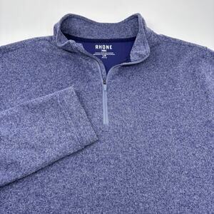 Rhone Mens Large Purple 1/4 Zip Long Sleeve Pullover Sweater